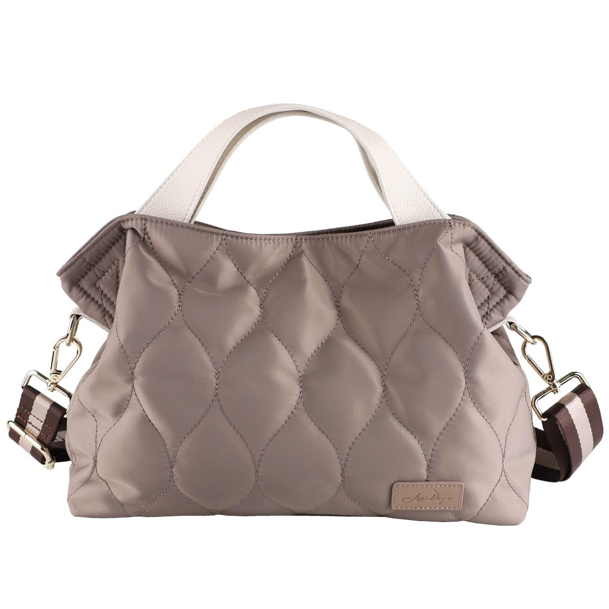 

Lizdays Nylon Tote Shoulder B5 Women s 2-Way Bag, Lightweight, Water-Repellent, Bag, (Gray Beige/Beige)