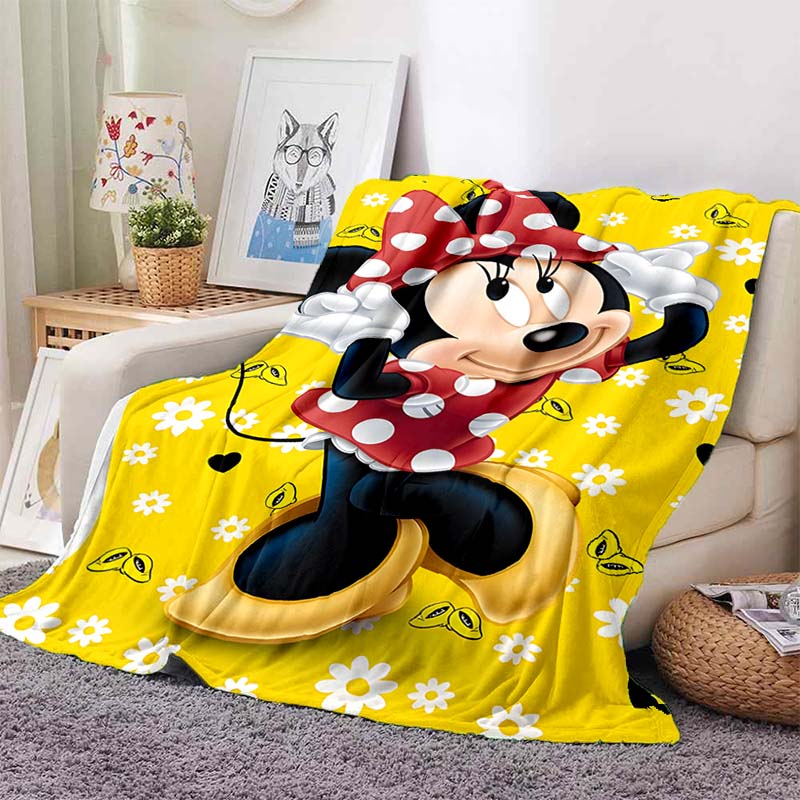 6 Sizes Warm Soft Disney Cute Minnie Cartoon Blanket Fluffy Children and Adults Luxury Gifts for Home Travel Camping Picnic