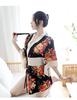 Meihuo Plus Size Japanese Kimono Lace-Up Temptation Set
