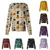Women's Long Sleeve Button Front Cardigan Halloween Print Spider Web Bat Pattern Casual Lightweight Knitwear Top for Caregivers