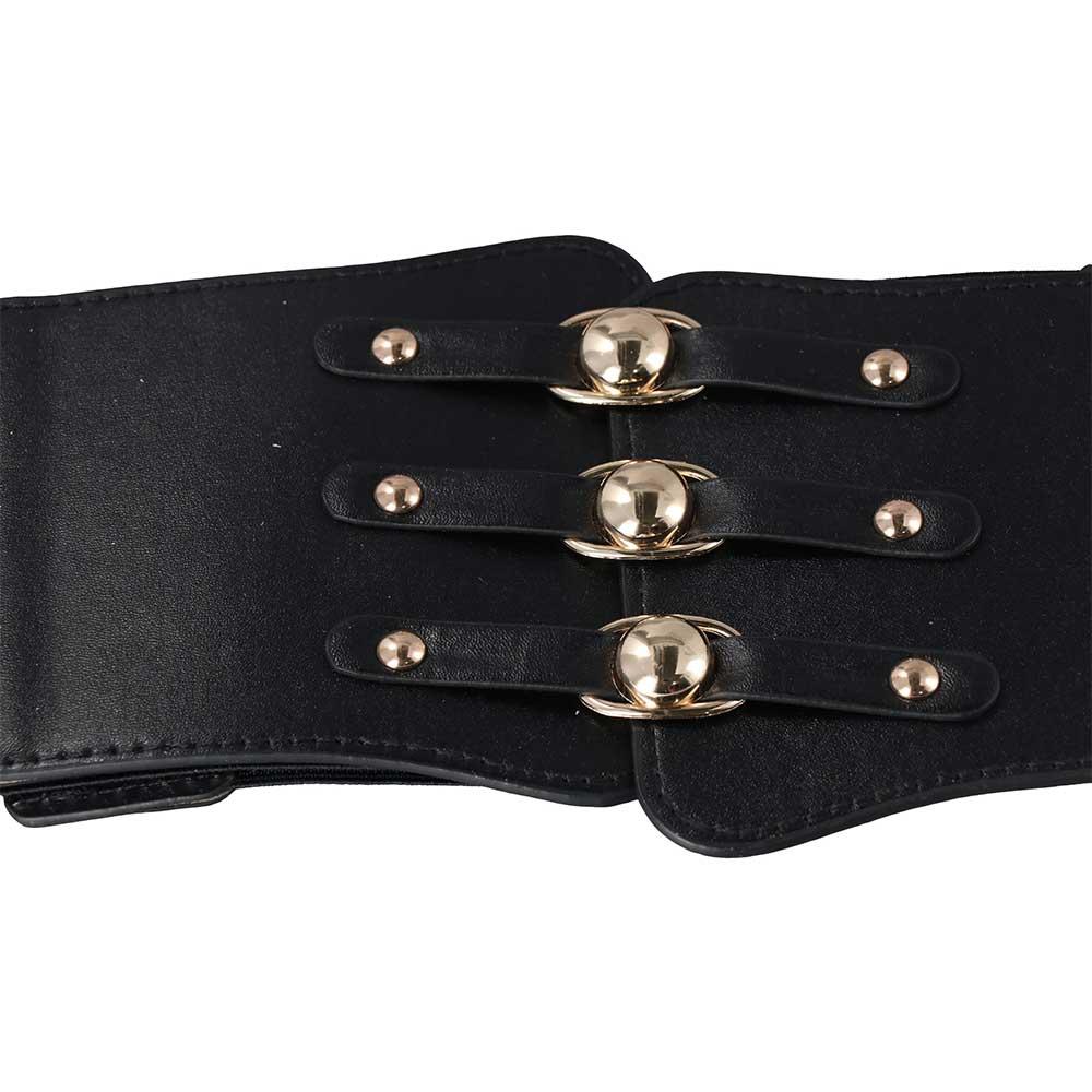Metal Buckle Female Elastic Waist Strap PU Leather Cummerbund Wide Waistband Skirt Decorations