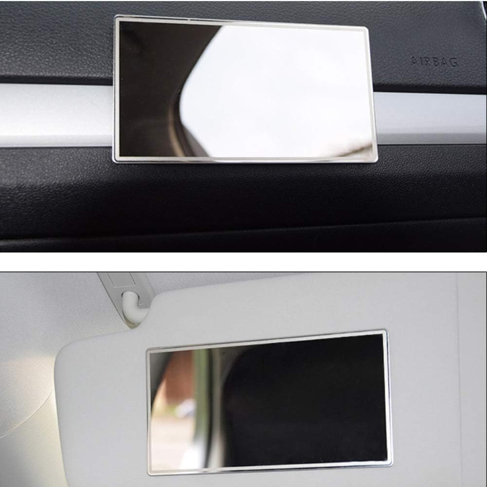 Voroly Car Visor Mirror, Large Stainless Steel Travel Vanity Mirror 5.9"X3.1" Universal for Car Visor, Seatback, Dashboard, Window
