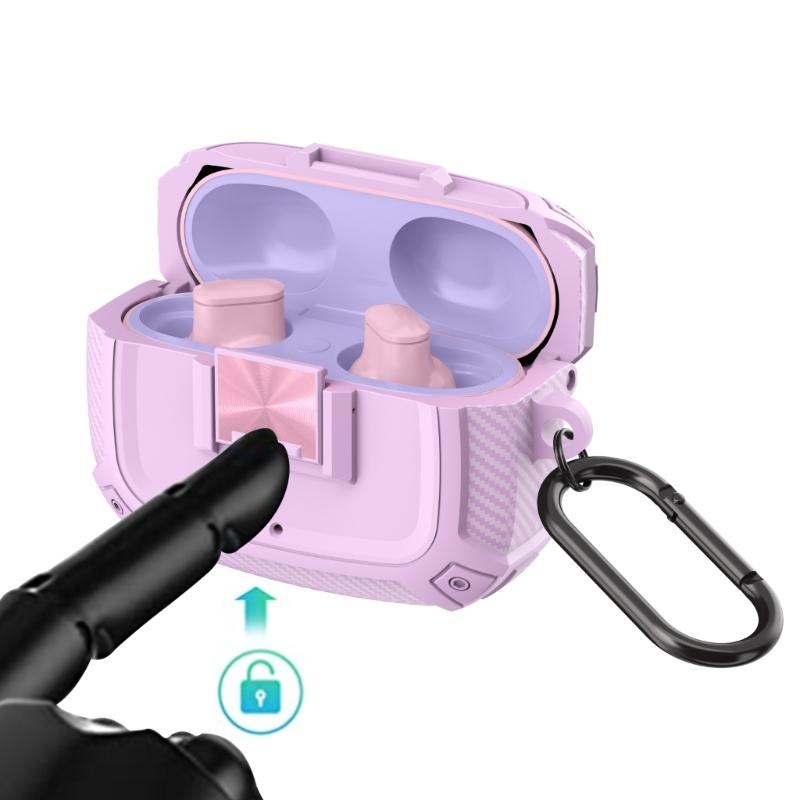 Durability TPU Carbon Fiber Cover for Studio Buds/+ Earbuds AntiShock Shell with Easy Access Charging Port Shell