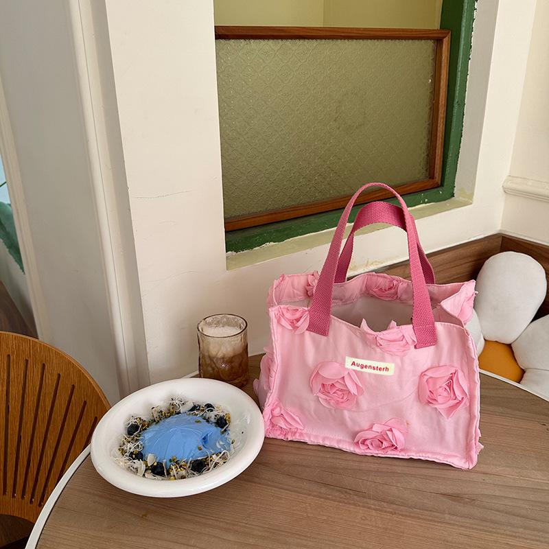 Trendy Striped Cartoon Foaming Cat Handbag - 2024 Spring/Summer College Style Lunch Bag