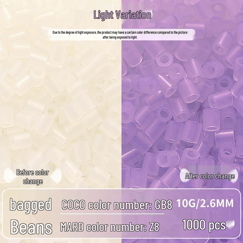 Clear Puzzled Beans Special Color Refill Pack, Black & White, 2.6mm Handmade DIY Fuse Beads Toy Set