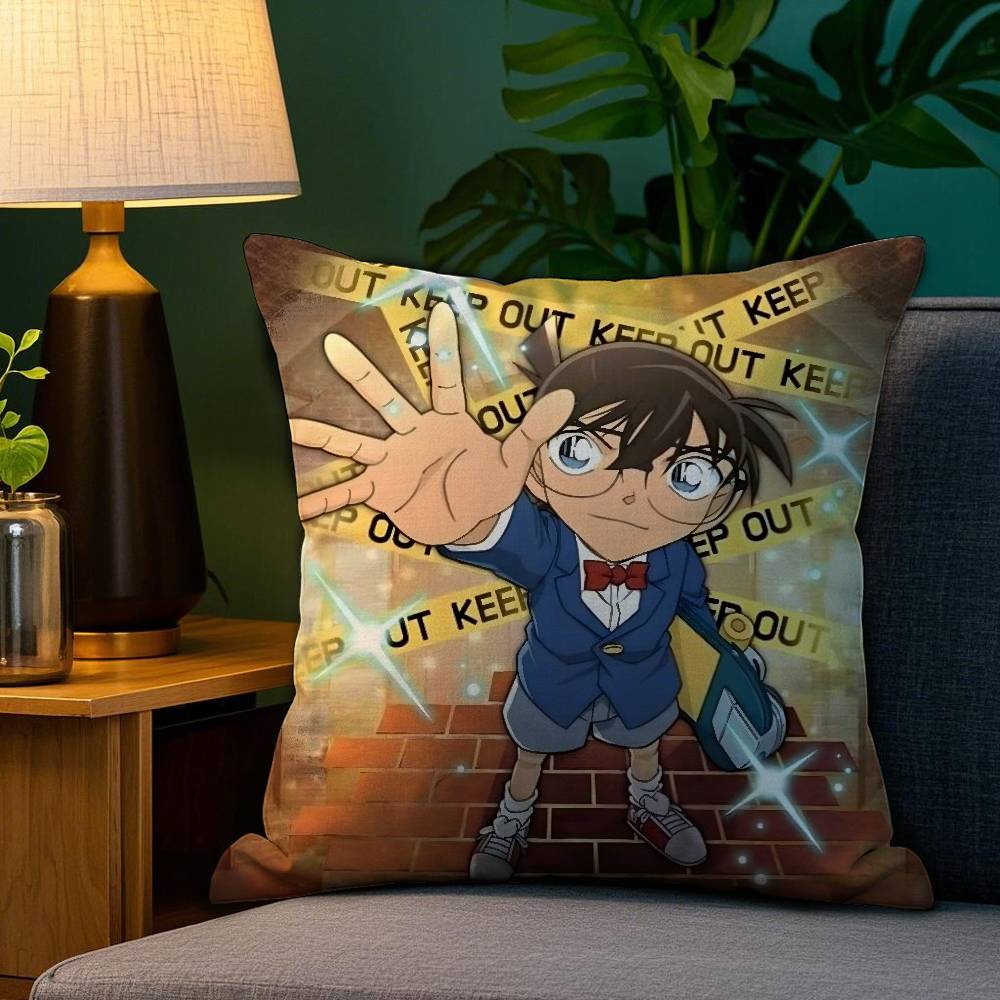 

Anime DDetectivE CConan Pillow Case Plush Fabric Soft Double Sided Print Sofa Cushion Cover Throw Pillow Covers 30x30cm