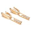 Korean zircon earrings for women, fashionable and simple rose gold rectangular earrings
