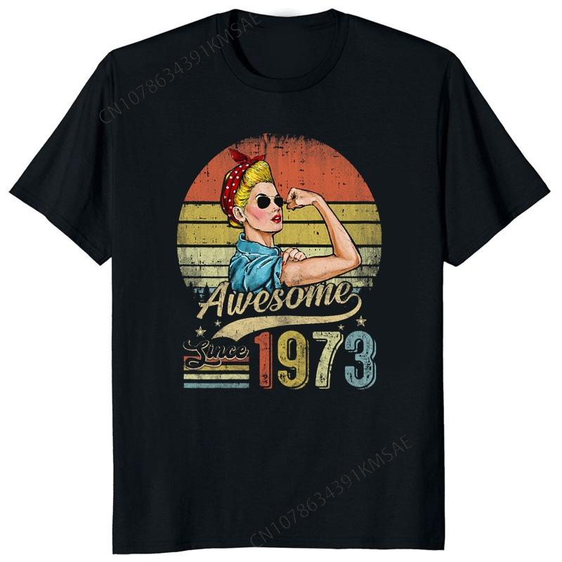 Retro Vintage Awesome Since 1973 Woman Power T-shirt