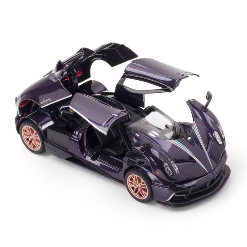 Pagani Huayra Dinastia Supercar Simulation Druckguss- und Spielzeugfahrzeuge Geräusche und Licht Rückziehauto 1:32 Legierungskollektionsmodell