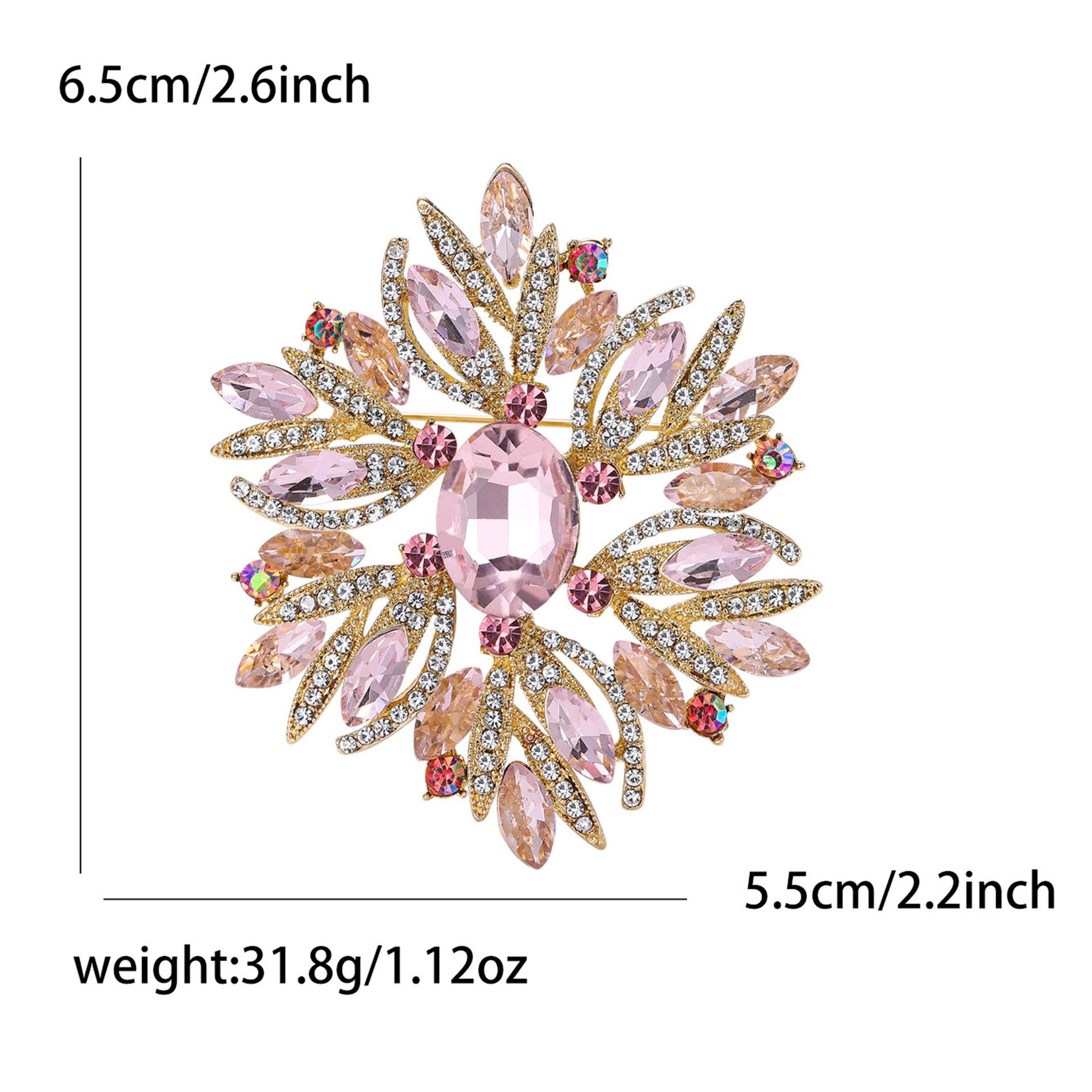 Women Glass Brooch Rhinestone Shining Boutique Decoration Badges Pins