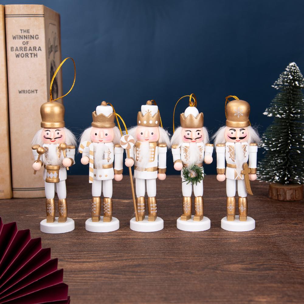 White & Gold Luxury Nutcracker Ornament Set