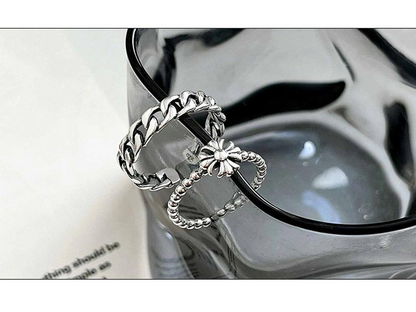 Yinruitai Argent Sterling 925 Bague Réglable Croix Keke Vintage pour Femmes - Style Tendance, Luxueux et Unique