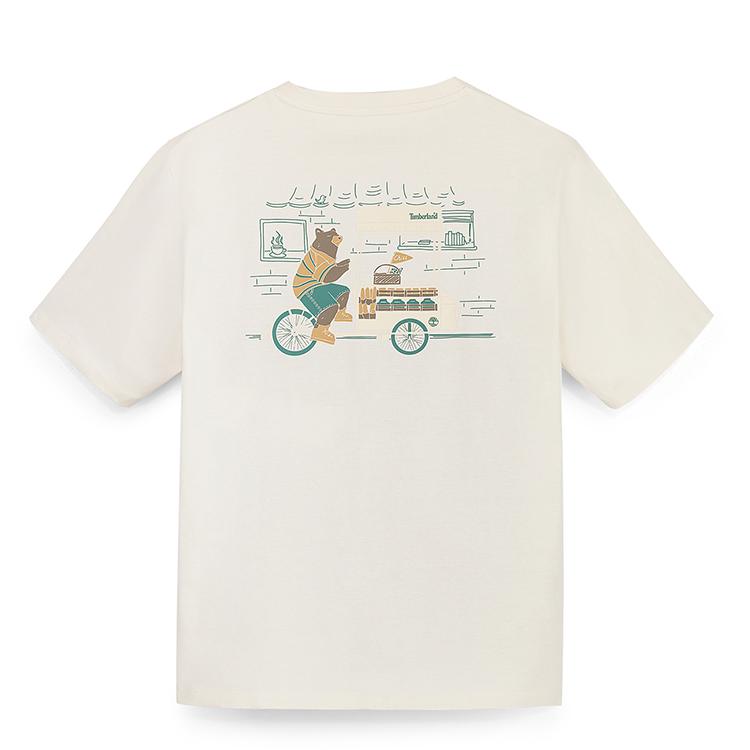 Timberland T-Shirts Men's Ivory Crew Neck Moderate Straight Fit A5RMMCM9