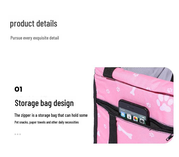 Borsa da viaggio per animali domestici in rete traspirante e coprisedile per auto