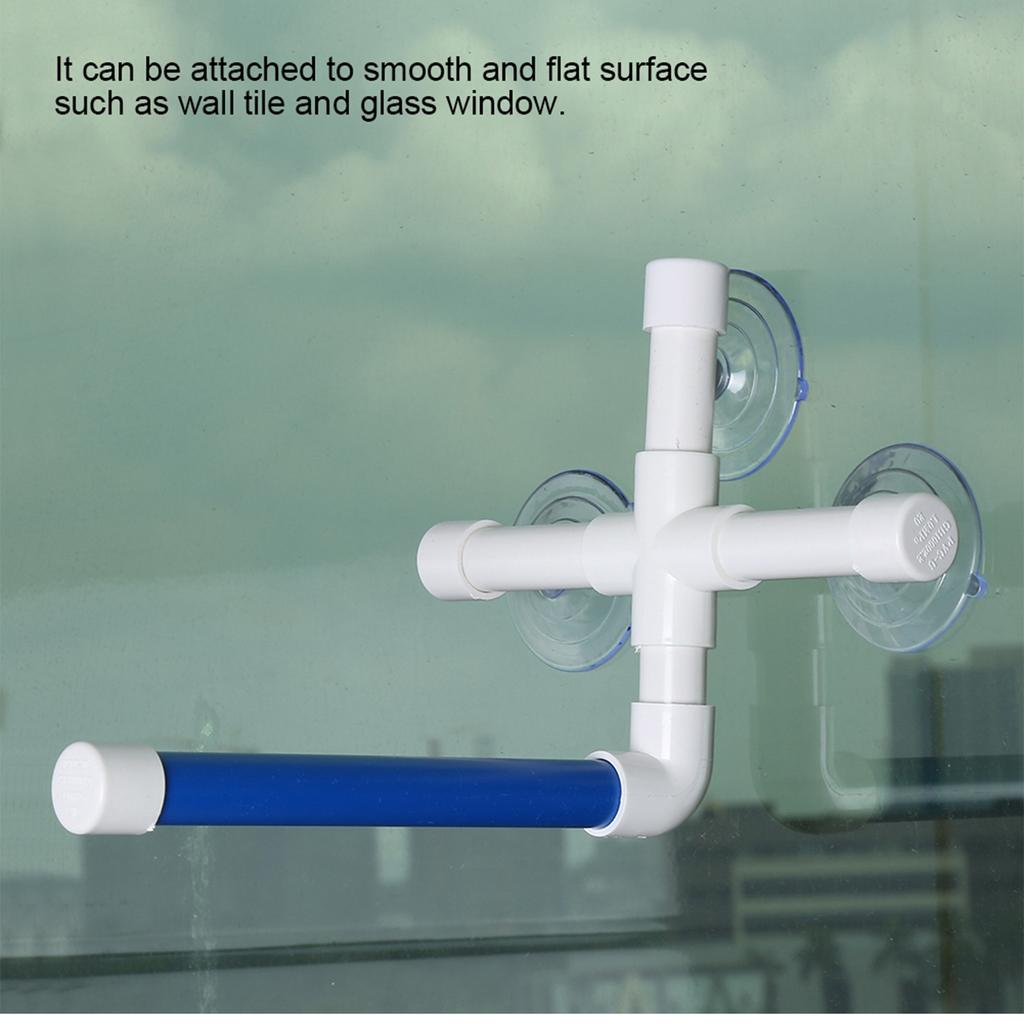Suction Cup Plastic Pipe Pet Bird Parrot Toy Standing Rack Platform Shower Perch Bathing Supply