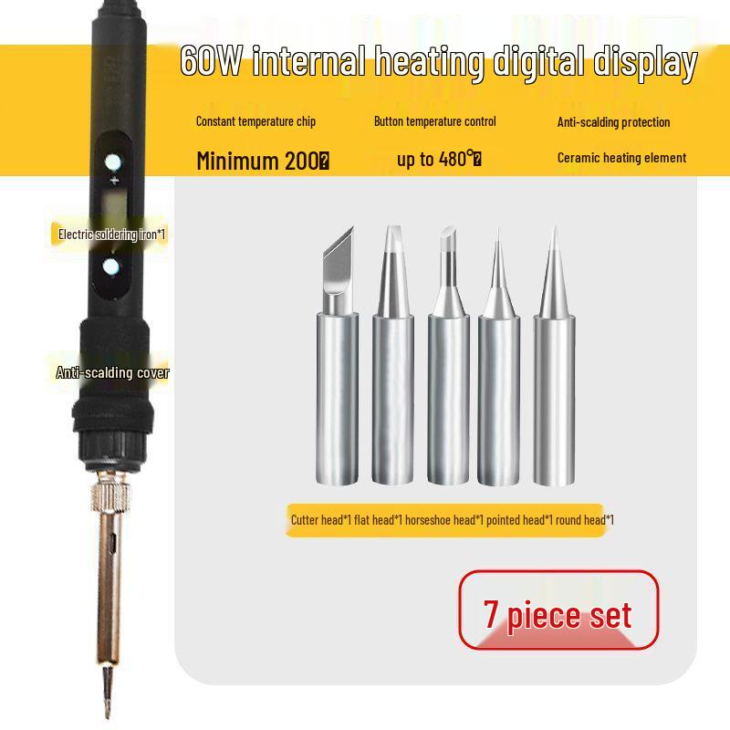 High-Power Digital Soldering Iron: Adjustable Temperature & Constant Heat Ceramic Core for Household Repair & Welding