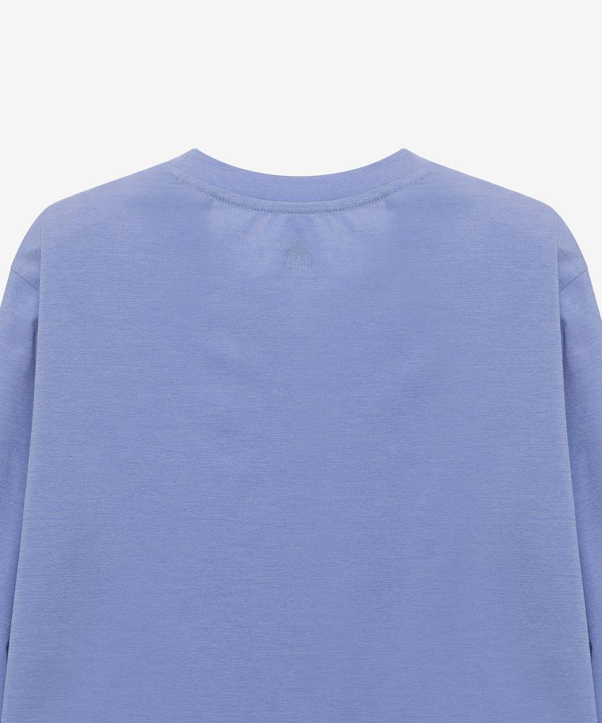 BASIC HOUSE Women'S Cool Sorona Semi-Overfit Round Neck Long Sleeve T-Shirt Blue Lzts3201
