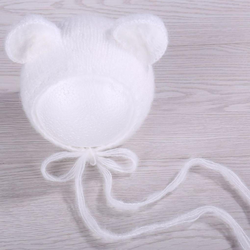 Soft Baby Beanie With Bear Ears For Newborn Photography Props Elastic Comfort Baby Photography Props