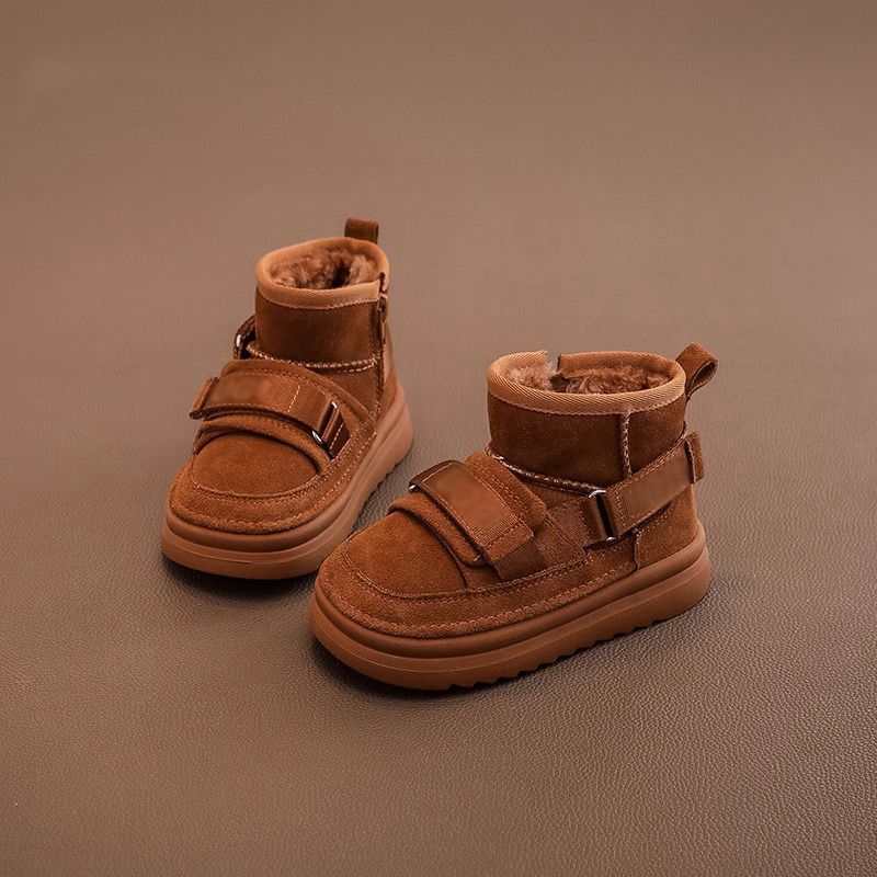 Children's snow boots 2025 winter new boys' shoes big cotton shoes thickened boys' velvet shoes girls' baby shoes