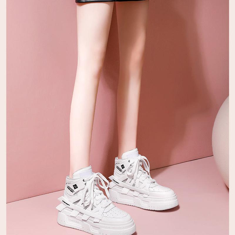 Spring Summer Casual Shoes Women Trendy All-match Cross Strap Sneakers Women's Vulcanize Shoes 2024 Fashion Pink High Gang Shoes