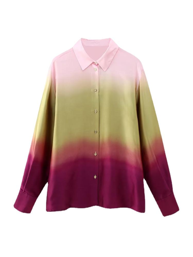 

MESTTRAF женские модные рубашки с принтом тай-дай винтажные женские блузки на пуговицах с длинными рукавами Blusas шикарные топы