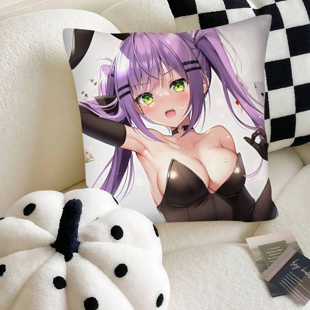 Anime Girl Tokoyami Towa Pillow Case Square Pillow Bedroom Sofa Leisure Comfort Cushion Car Home Decoration