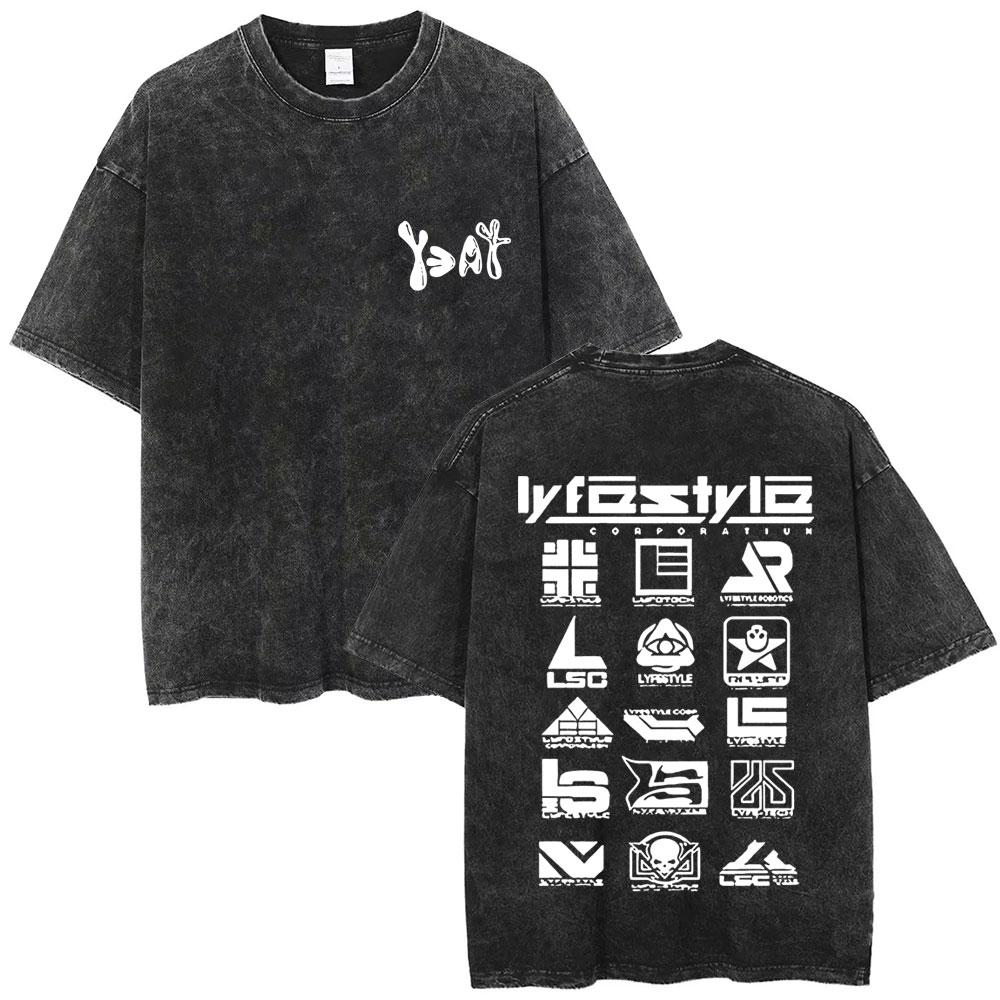 Washed Rapper Yeat Graphic T Shirts LYFESTYLE 2093 Merch T-shirt Hip Hop Fashion Vintage T Shirt Cotton Oversized Tees Unisex
