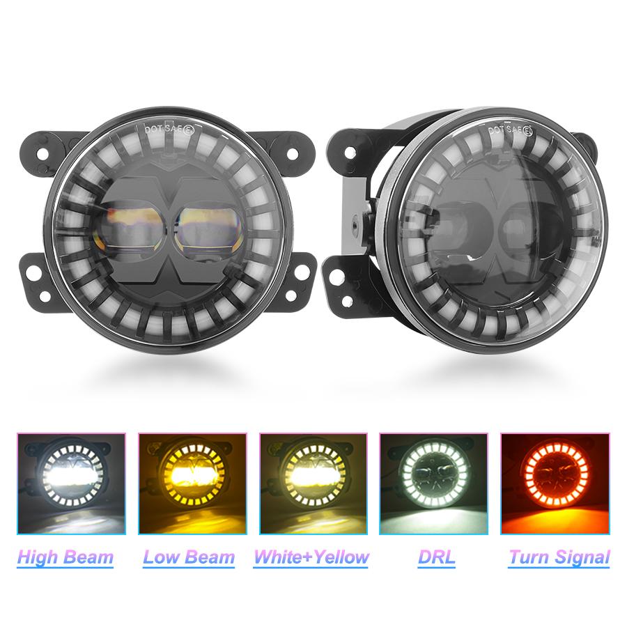 

Белый Янтарный Красный Светодиодные ДХО Противотуманные фары 4 дюйма Фара для вождения Ходовой свет Сигнальная лампа для Jeep Wrangler TJ Unlimited JK Grand Cherokee Dodge Journey