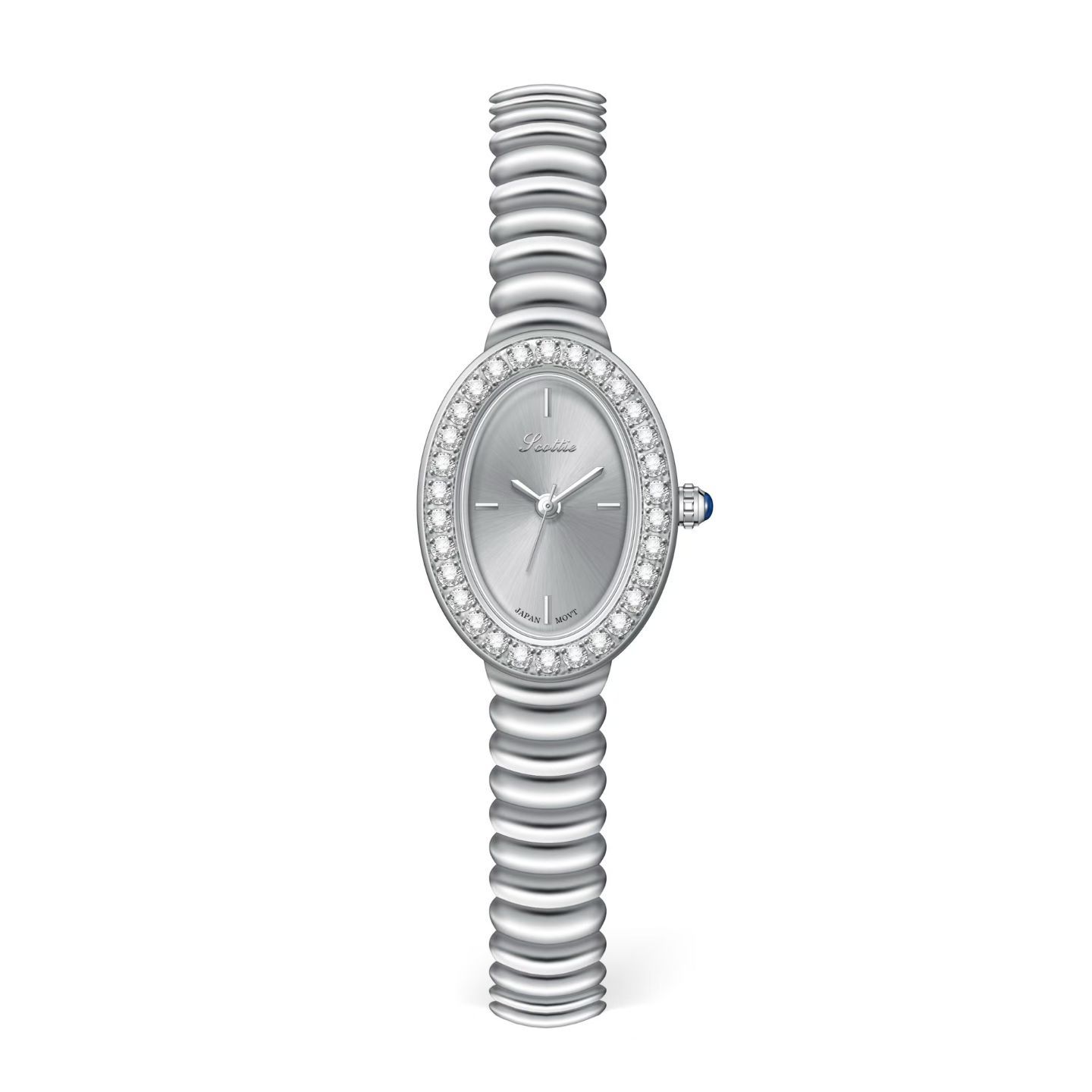 9893C Diamond-Encrusted Oval Watch Fashion Chain Women S Watch