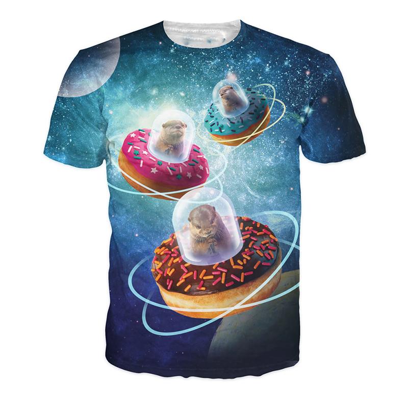 Bláznivá Vtipná Zvířecí Vzor 3D Tištěná Trička Hip Hop Streetwear Kulatý Výstřih Krátký Rukáv Pánská a Dámská Unisex Trička