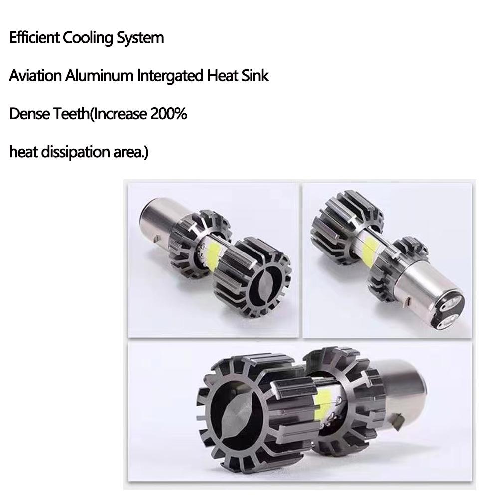 H4 LED Moto H6 BA20D LED Motorcycle Headlight Bulbs 8 Sides COB White 6000K Hi Lo Lamp Scooter Accessories Fog Lights 12V