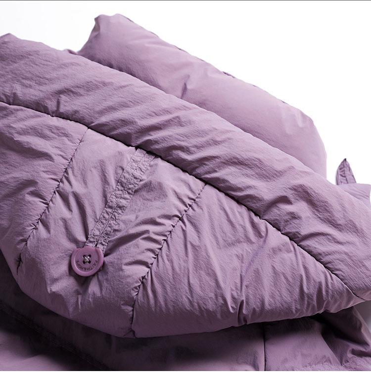 2024 Women's Mid-Length White Duck Down Hooded Winter Coat