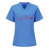 Women Short Sleeve V-neck Tops  Working  T-shirts