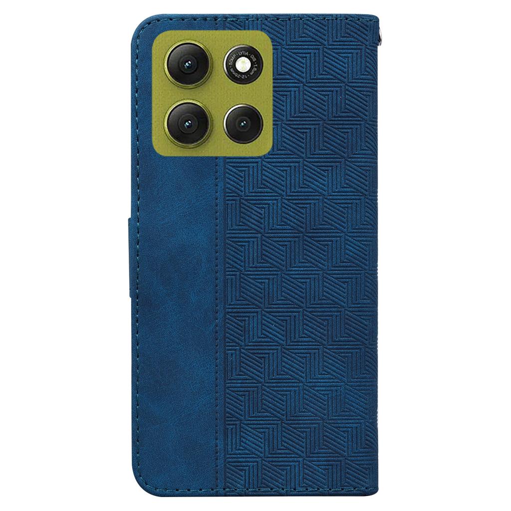 For Motorola Moto G86 5G Case Geometry Pattern Leather Wallet Phone Cover with Wrist Strap