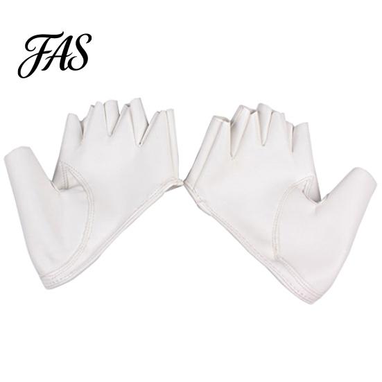 Lady Fashion Faux Leather Half Finger Gloves Driving Pole Dancing Show