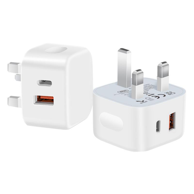 

Зарядное устройство PD 20 Вт с портом Type-C для быстрой зарядки, подходит для зарядного устройства Apple 15, сертификация UKCA, PD20W, британские стандарты PD20W standard A + C