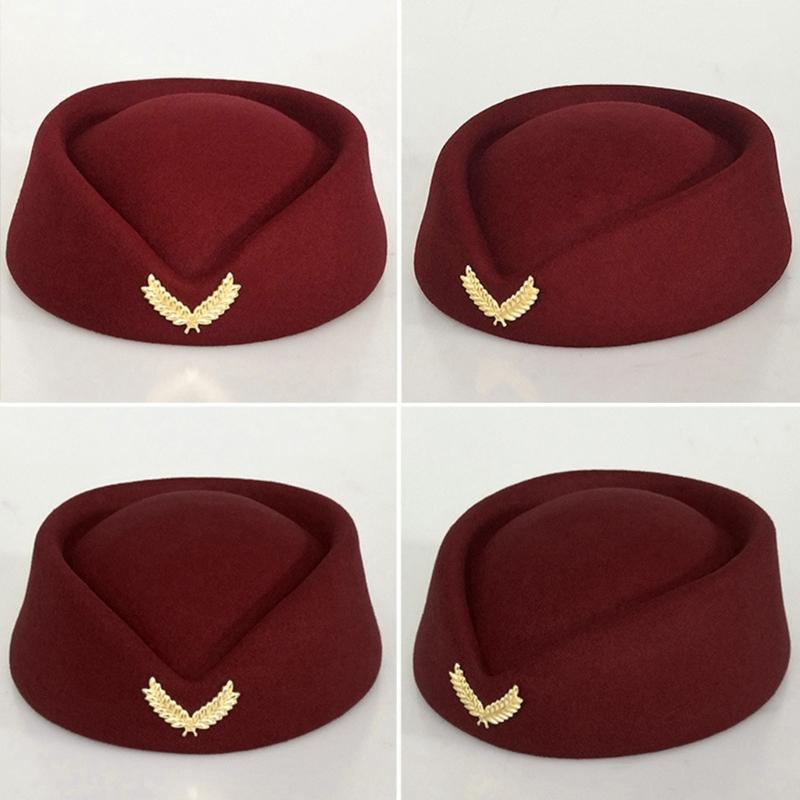 Kapelusz Stewardesy Stewardesa Hostessa Strój Cosplay Transmisja na żywo Występ sceniczny Nieruchomość budowlana