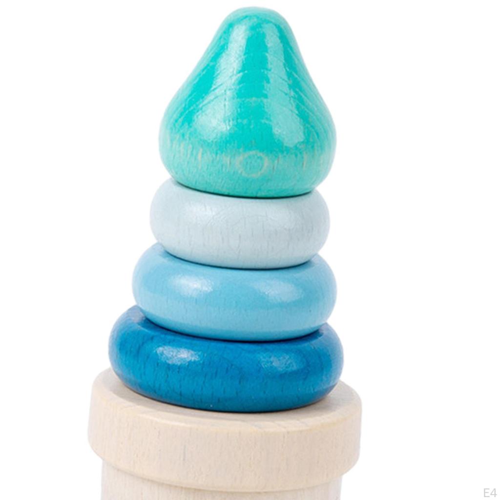 Ice Cream Stacker Toy Toddlers Preschool Boys Girls Montessori Stacking Game Red