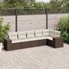 VidaXL Garden Lounge Set with Cushions 6 Pcs, Patio Sofas, Patio Furniture Set, Outdoor Furniture, Brown 3254930