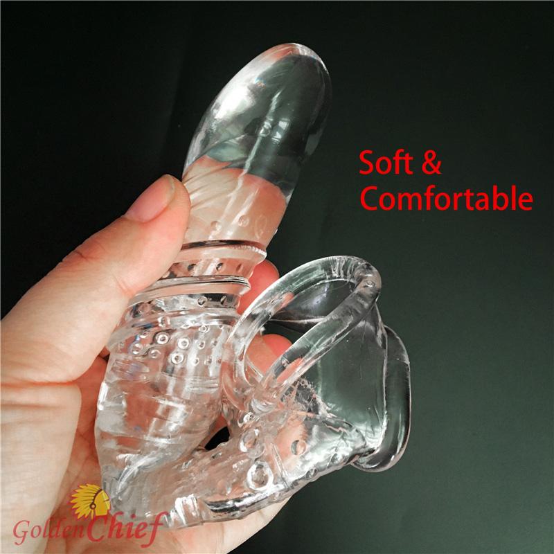 SML Elastic Penis Extension Sleeve Reusable Soft Delayed Ejaculation Condoms Penis Extender Big Dick Wearable Penis Thick Dildo