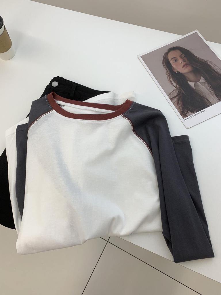 Snowflake Cotton Raglan Sleeve Sun Protection Cardigan Women's 2025 Summer Round Neck Oversized Long Sleeve T-shirt.