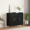 Sideboard In Black Oak Look 90 X 34 X 80 Cm Engineered Wood