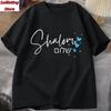 Shalom Hebrew Peace Blue Hearts Graphic T-shirt