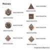 7 Pcs Copper Dragon Metal Dice Solid Metal Polyhedral Dice Set Suitable For Role-Playing Dice PropBoard Game Gift