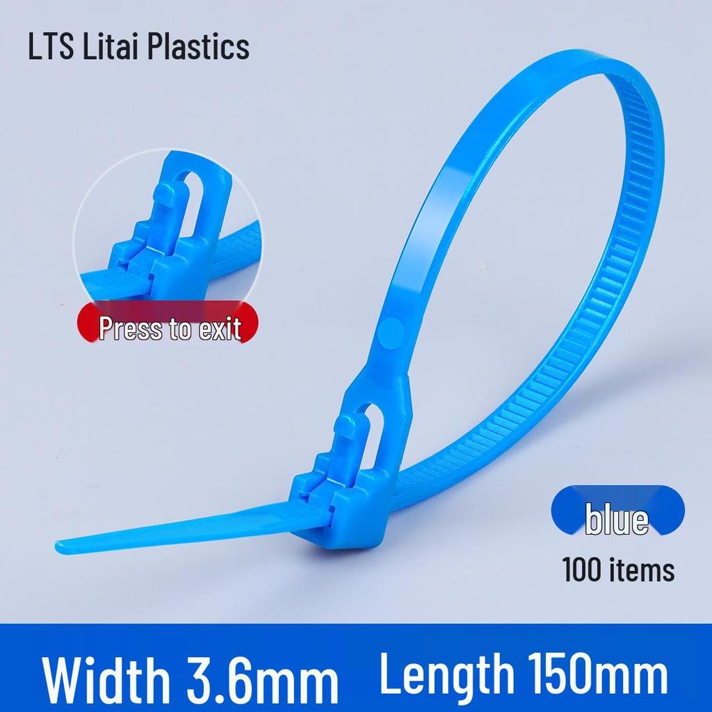 Reusable Retractable Nylon Cable Tie with Buckle - 4x150mm