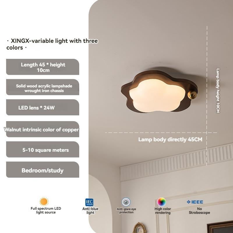 

2024 Новый светодиодный деревянный потолочный светильник для спальни, креативный светильник Cloud Star для гостиной, столовой, домашний декор, ретро-светильник цвета ореха, потолочный светильник changeable звезда