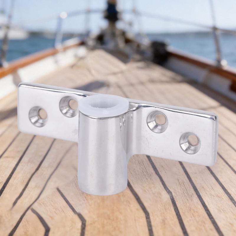 Side Mount Oarlock Socket Bracket 316 Stainless Steel Boat Hardware with Round Socket Base and Four Hole Mount for Marine Maintenance