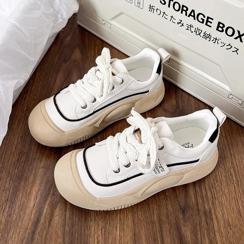 British style platform single shoes women's outer 2025 spring explosion fashion versatile flat lace-up women's shoes sports and leisure shoes