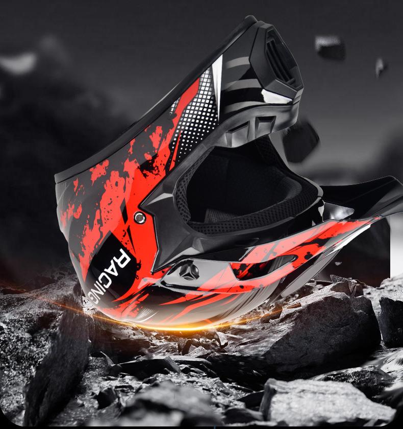DOT-Certified Full Face Off-Road Motorcycle and Mountain Bike Safety Helmet