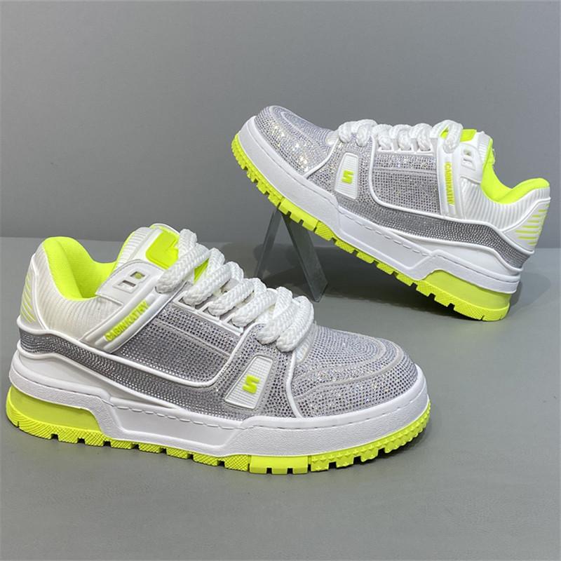 Fashion Luxury Designer Fashion Men's Charm Rhinestone Lace Up Platform Shoes Causal Flats Moccasins Male Rock Hip-hop Walking Sneakers